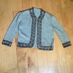 vintage lamé cardigan
